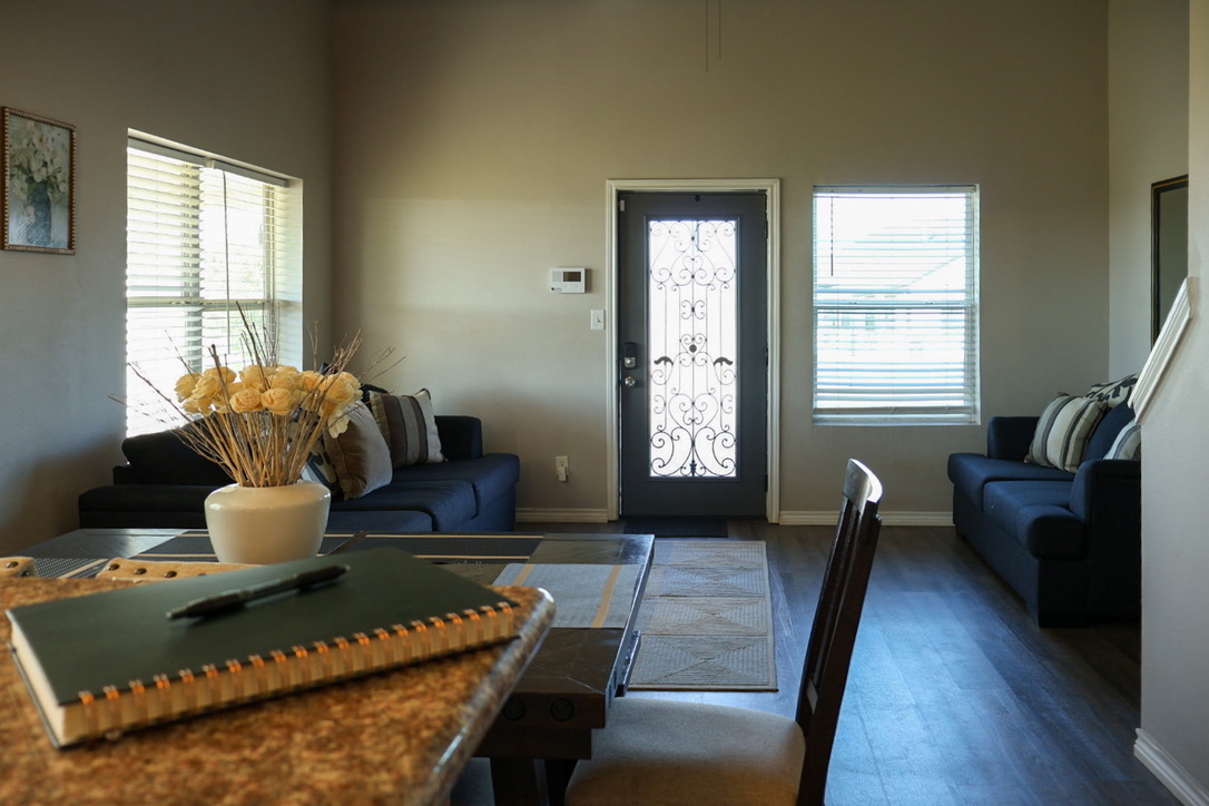 Sofas in the shared living room